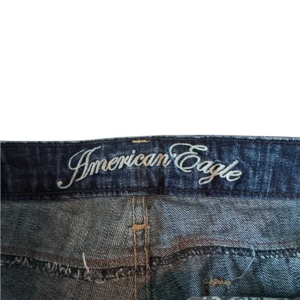 American Eagle Outfitters Women's Dark Blue Distressed Skinny Jeans Vintage Size